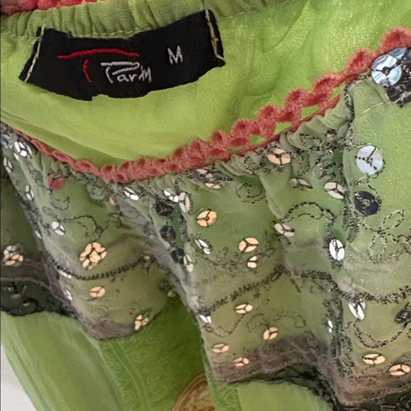 Green and Pink Embellished Cami - Picture 3 of 5